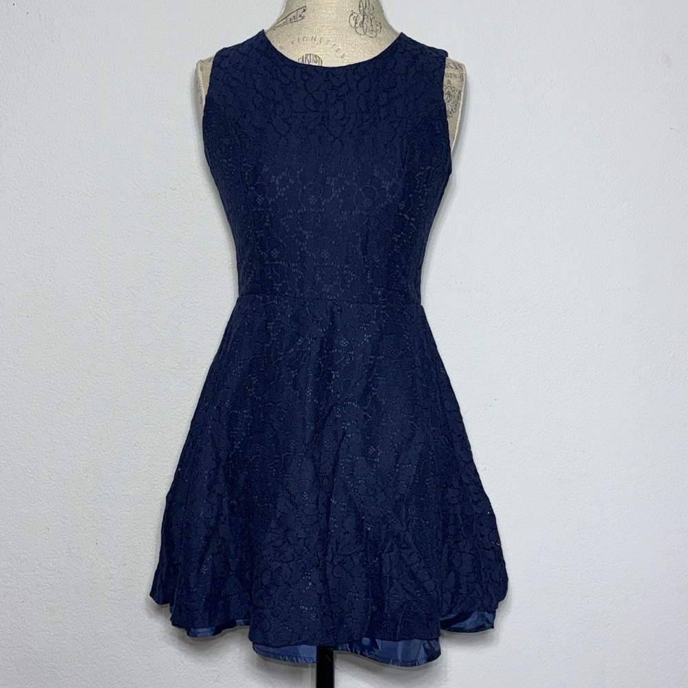 As U Wish Women’s Lace Lined Mini Dress
